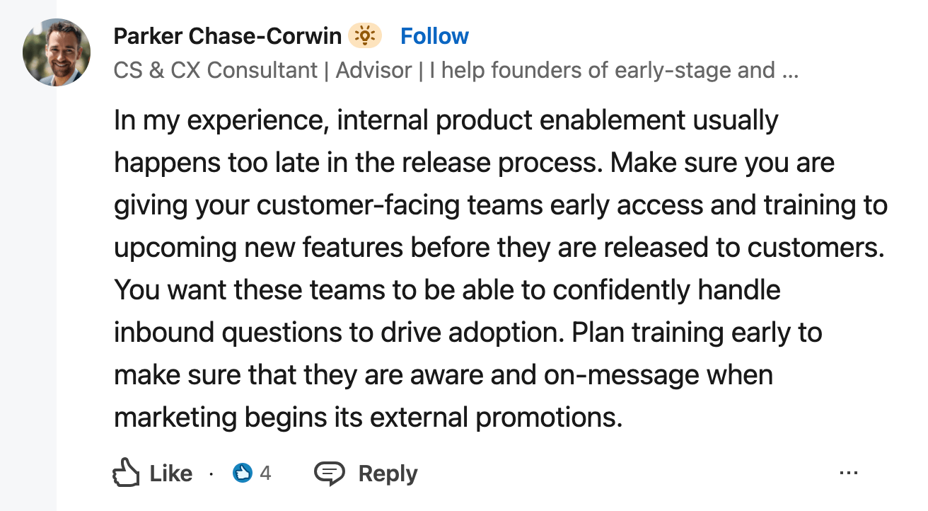 Consultant opinion on product enablement