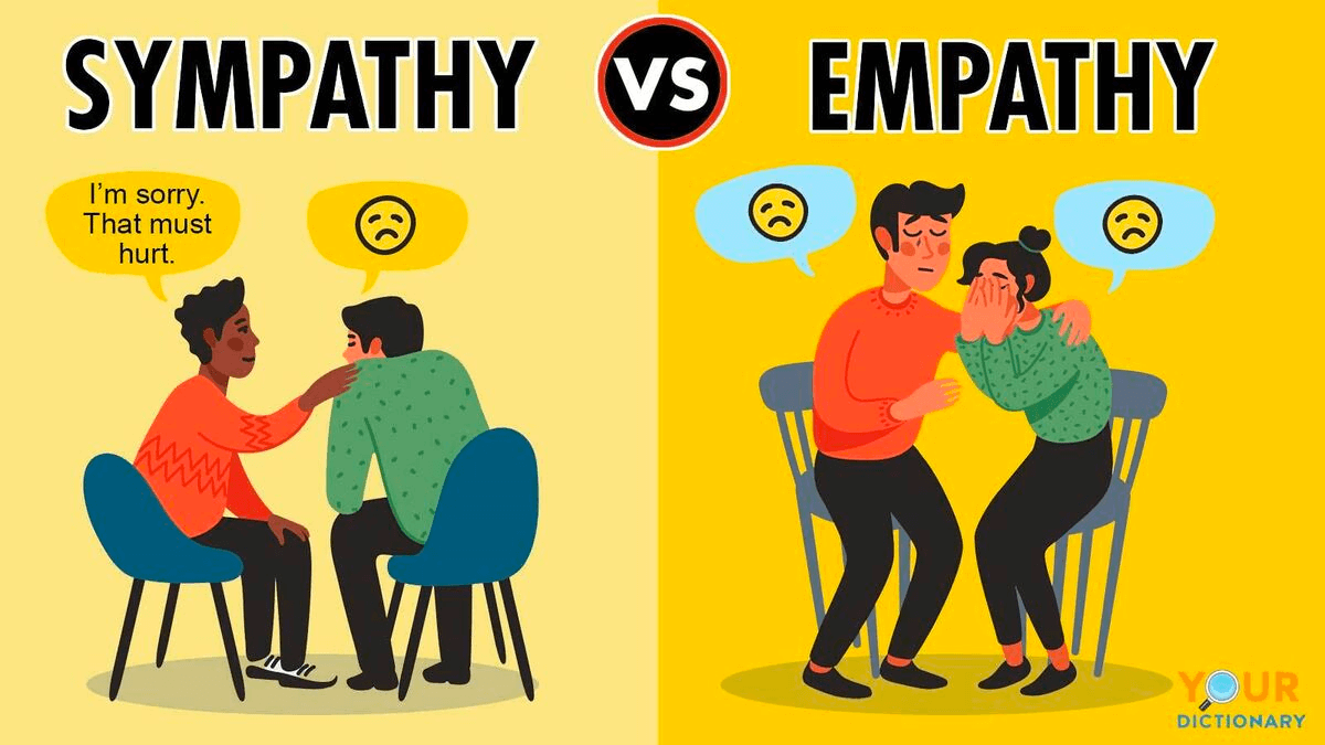 Empathy vs sympathy illustration