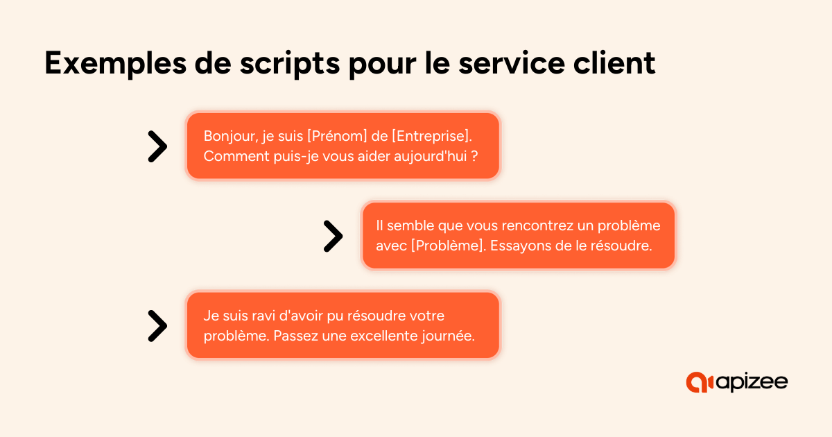 Exemples de scripts pour le service client