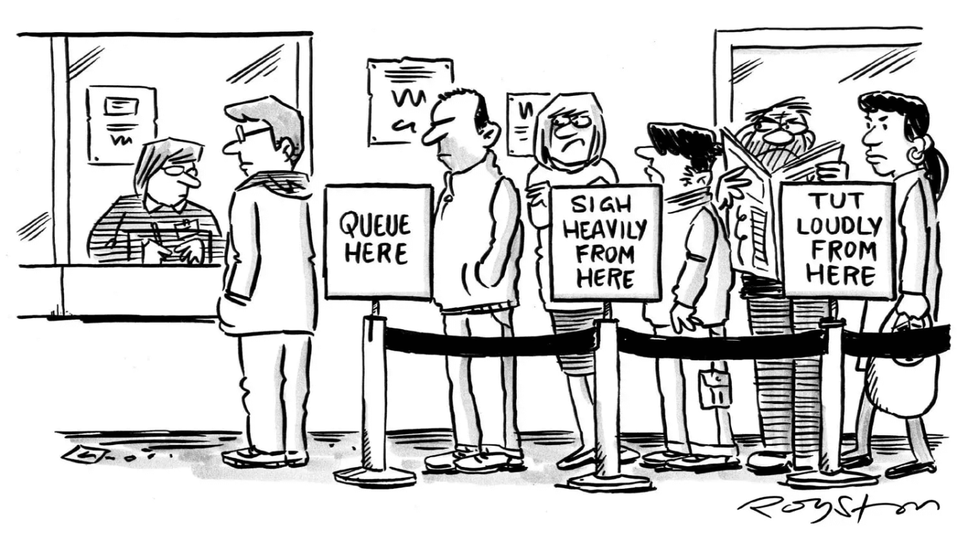 Support wait times cartoons