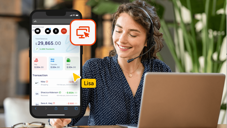 Video banking pour les services financiers
