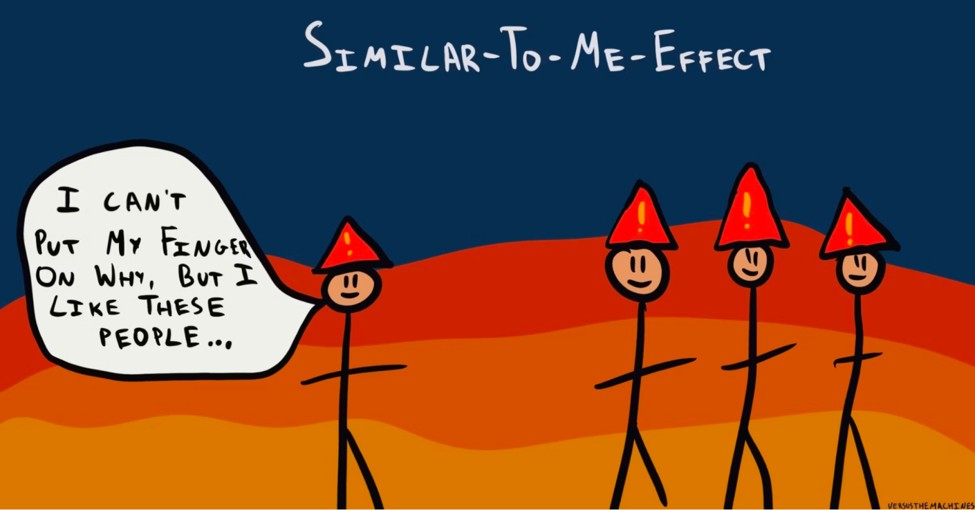&ldquo;Similar-To-Me&rdquo; cognitive bias illustration