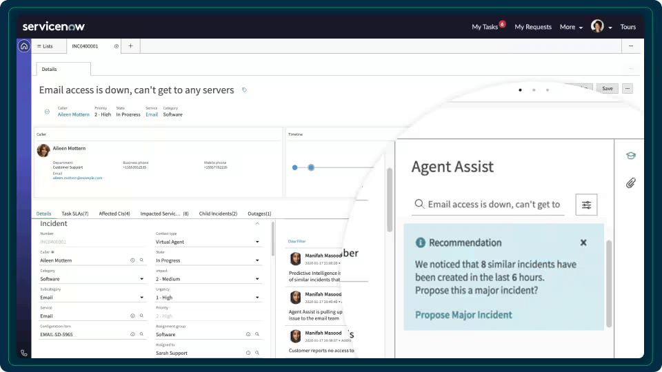 Intelligence pr&eacute;dictive ServiceNow