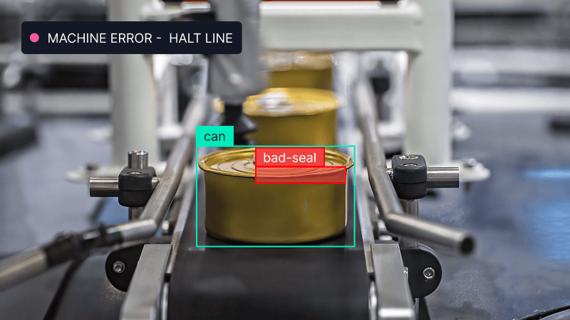 Visual AI detection on production line