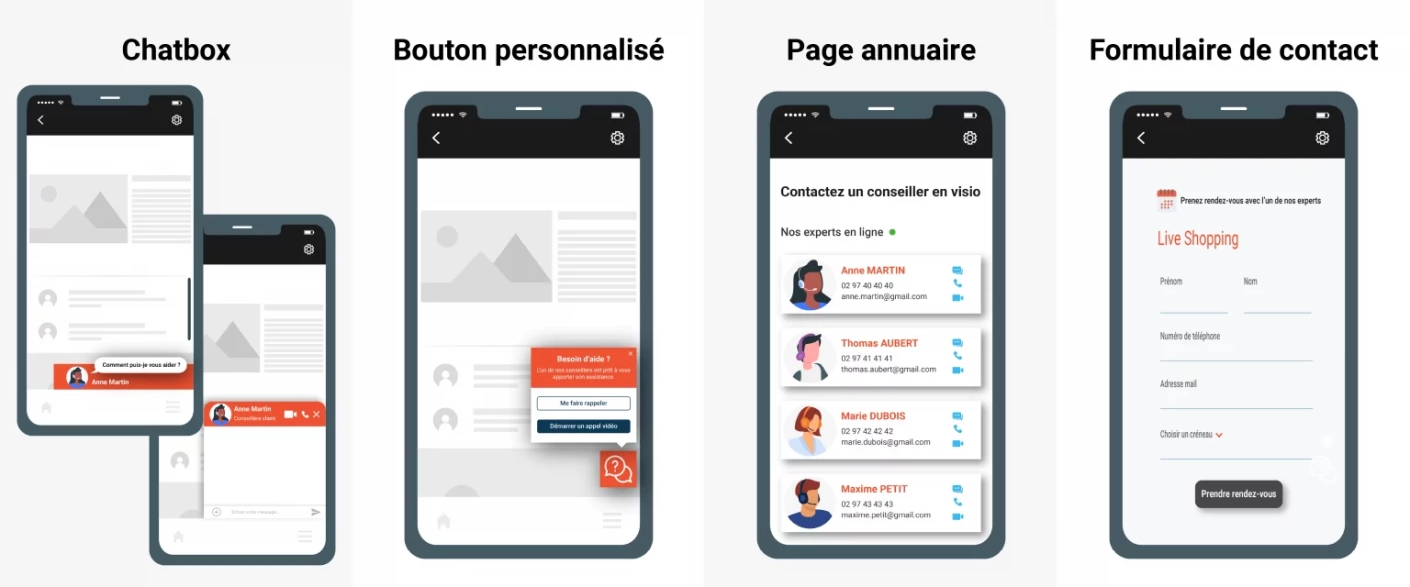 Points d'entr&eacute;e appel vid&eacute;o Apizee