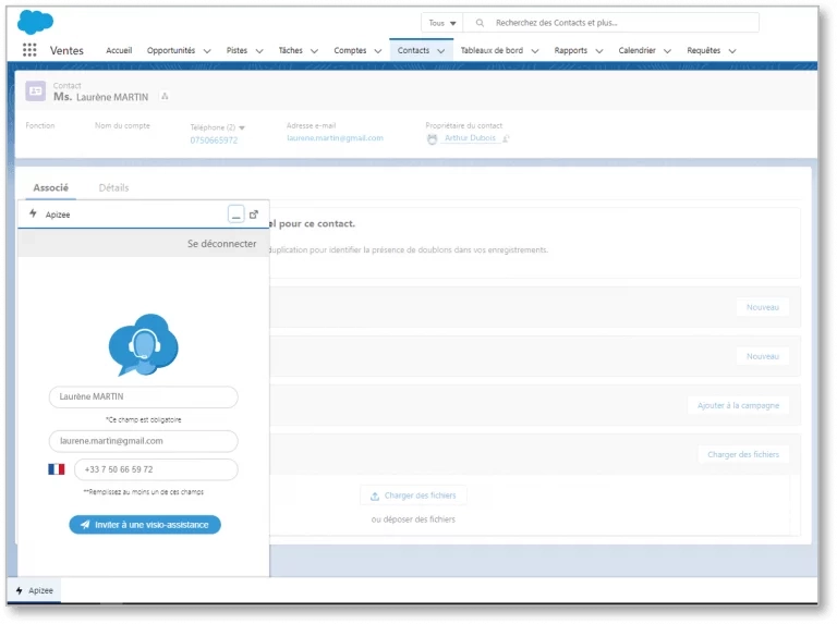 Apizee Salesforce int&eacute;gration