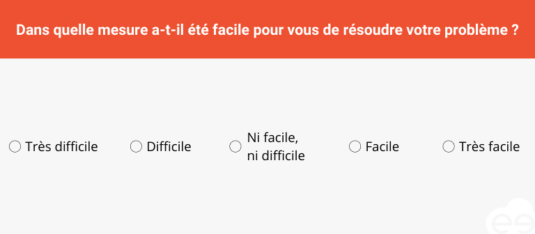 Customer Effort Score &eacute;chelle 1 &agrave; 5